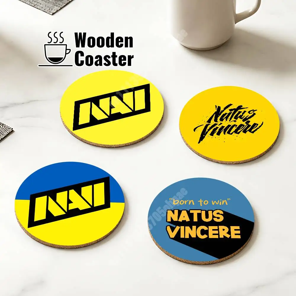 N-Navi N-Natus Vincere-S Born To Win Wooden Cup Mat Americano Beer Milk Water Coaster for Baking Studio