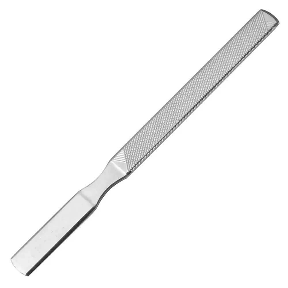 Durable Concave Handle Stainless Steel Double sided Nail Art Tools Nail Grinding Buffer Pedicure Tool Cuticle Remover Nail File