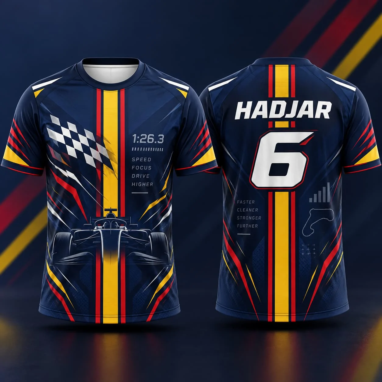 Hadjar 6 Men's T Shirt Summer Racing Graphic Tee Sport Style Casual Streetwear Motorsport Fan Clothing Unisex Men Women Gift