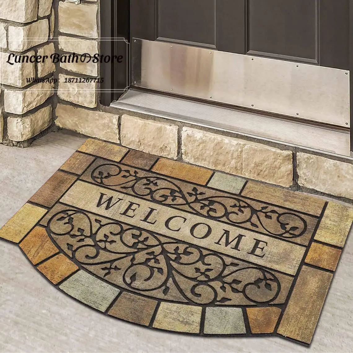American welcome door floor mat household entrance diatom mud floor mat toilet bathroom water absorbent non-slip foot mat