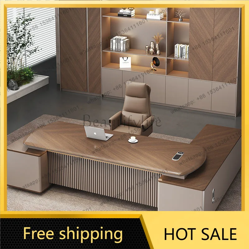 LDConference Computer Office Desk Modern Luxury Executive Drawer Storage Office Desk Aesthetic Display   Home Furniture
