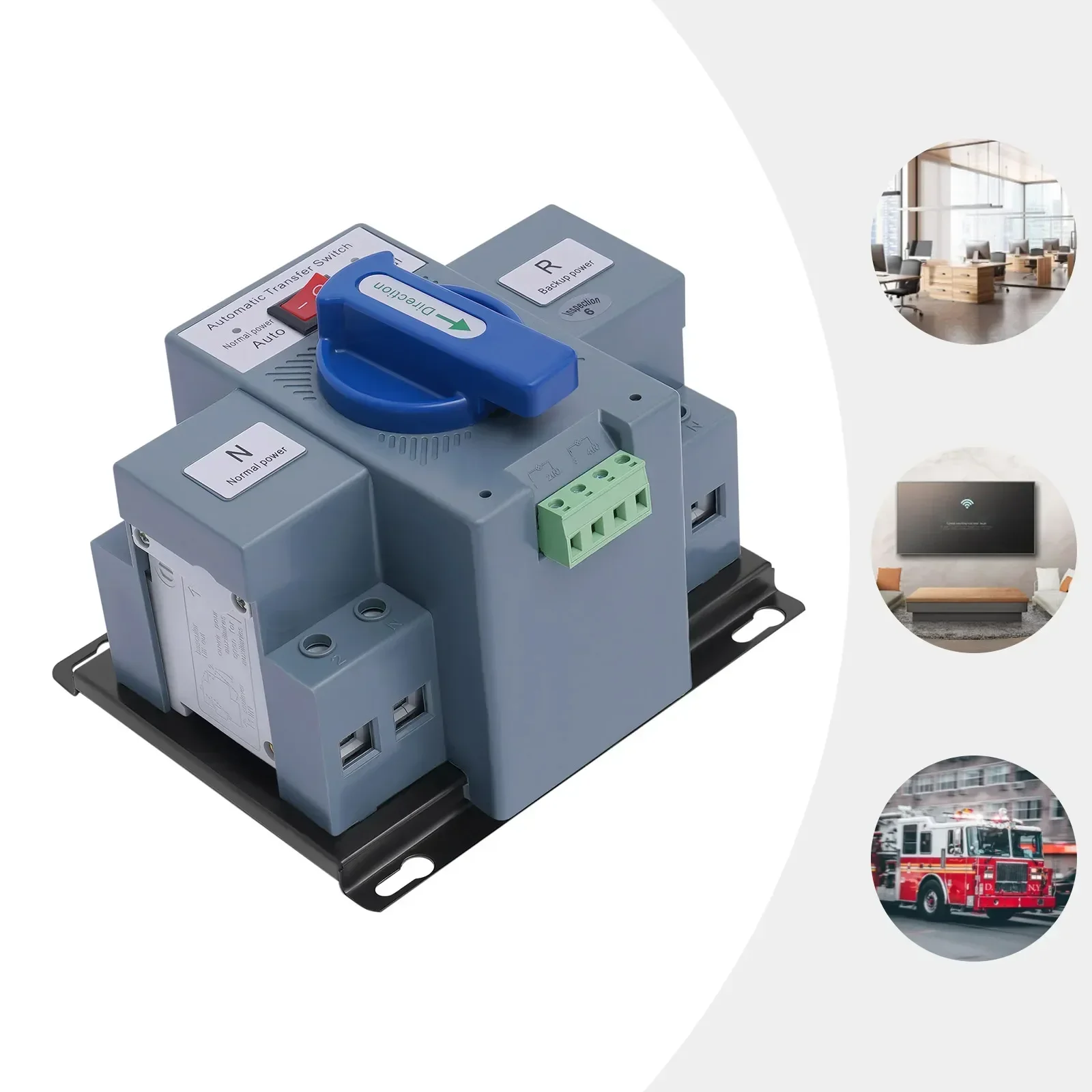 

2P 63A 110V переключатель двойного генератора, автоматический резервный переключатель двойного питания 50 Гц/60 Гц (синий)