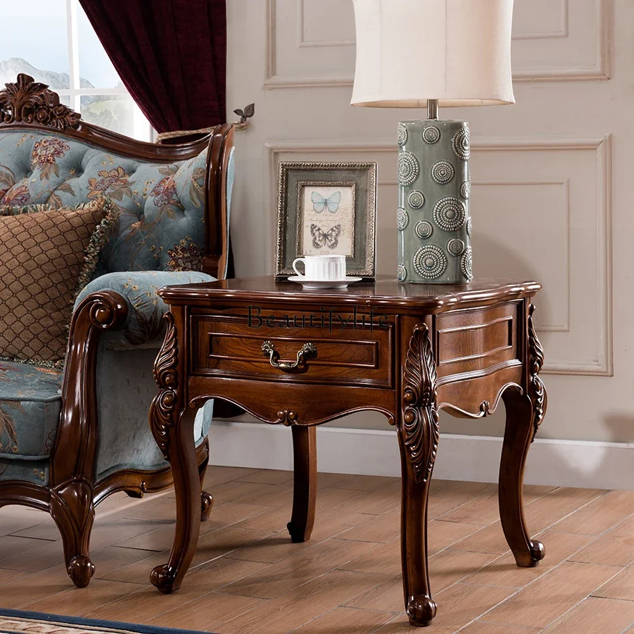 

yj19 American Style Solid Wood Side Table Sofa Coffee Small Square Table