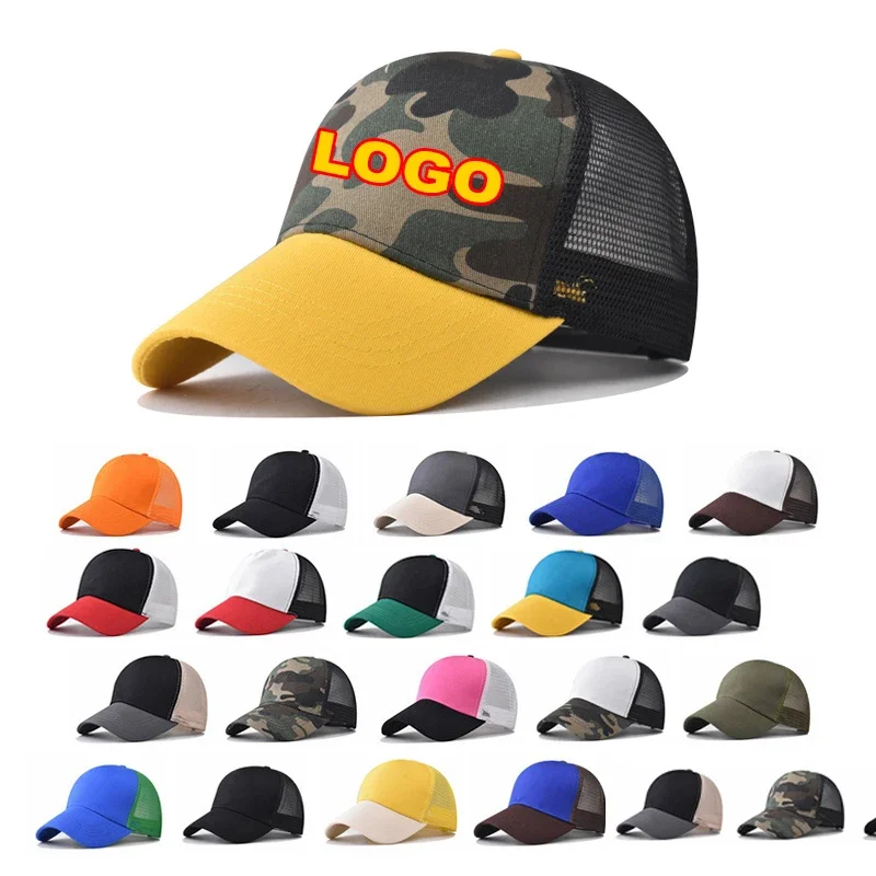2024 Nowy projekt 29-kolorowa klasyczna bawełniana czapka z daszkiem z siateczki Proste dopasowanie kolorów Dostosowane logo Drukuj Czapka z daszkiem Team Trucker