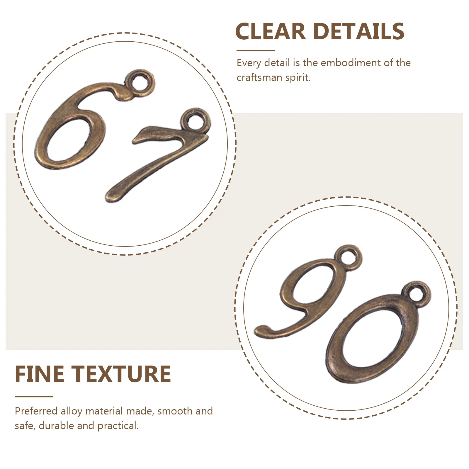 

50Pcs Arabic Numerals 0-9 Number Charms DIY Pendants Handmade Jewelry Accessories for Bracelets Keychains Number Charms