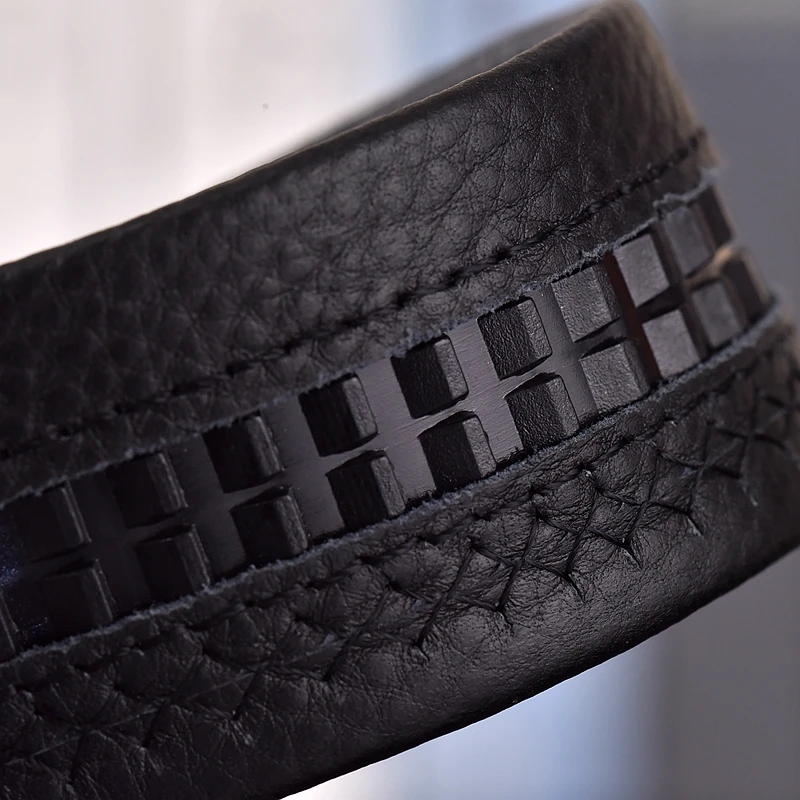 Men's high-end leather belt with automatic buckle and cowhide waist belt, men's business men's pants belt, casual