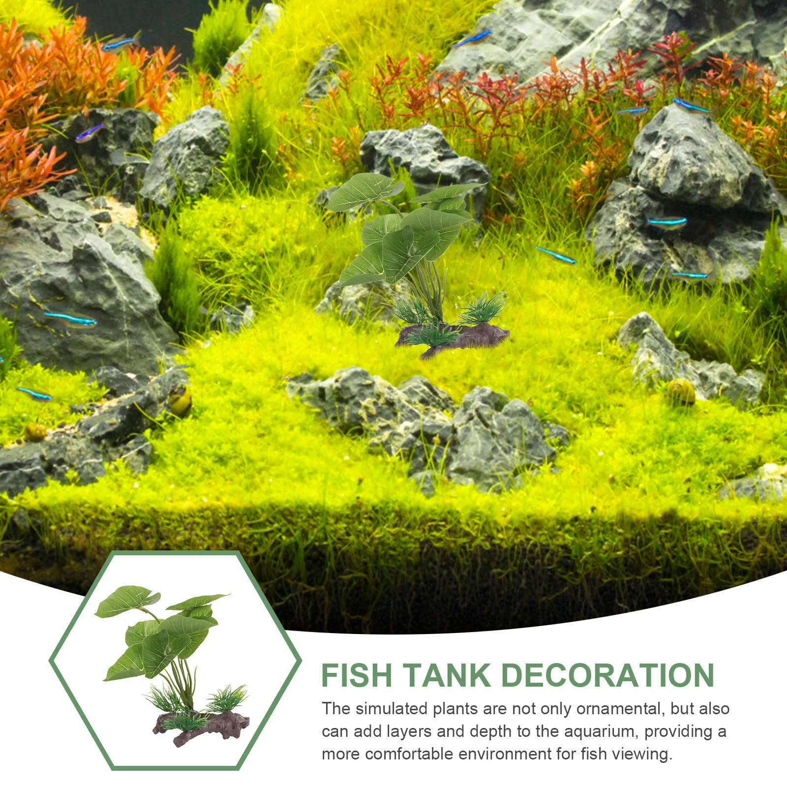 

Plastic Aquarium Plant Decoration Artificial Fish Tank Simulation Green Underwater Sea Grass Ornament Betta Fish Tank