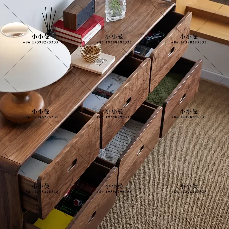 North American Black Walnut Solid Wood Windsor Queen Bed Modern Simple Cherry Wood Retro Double Bed for Small Apartment