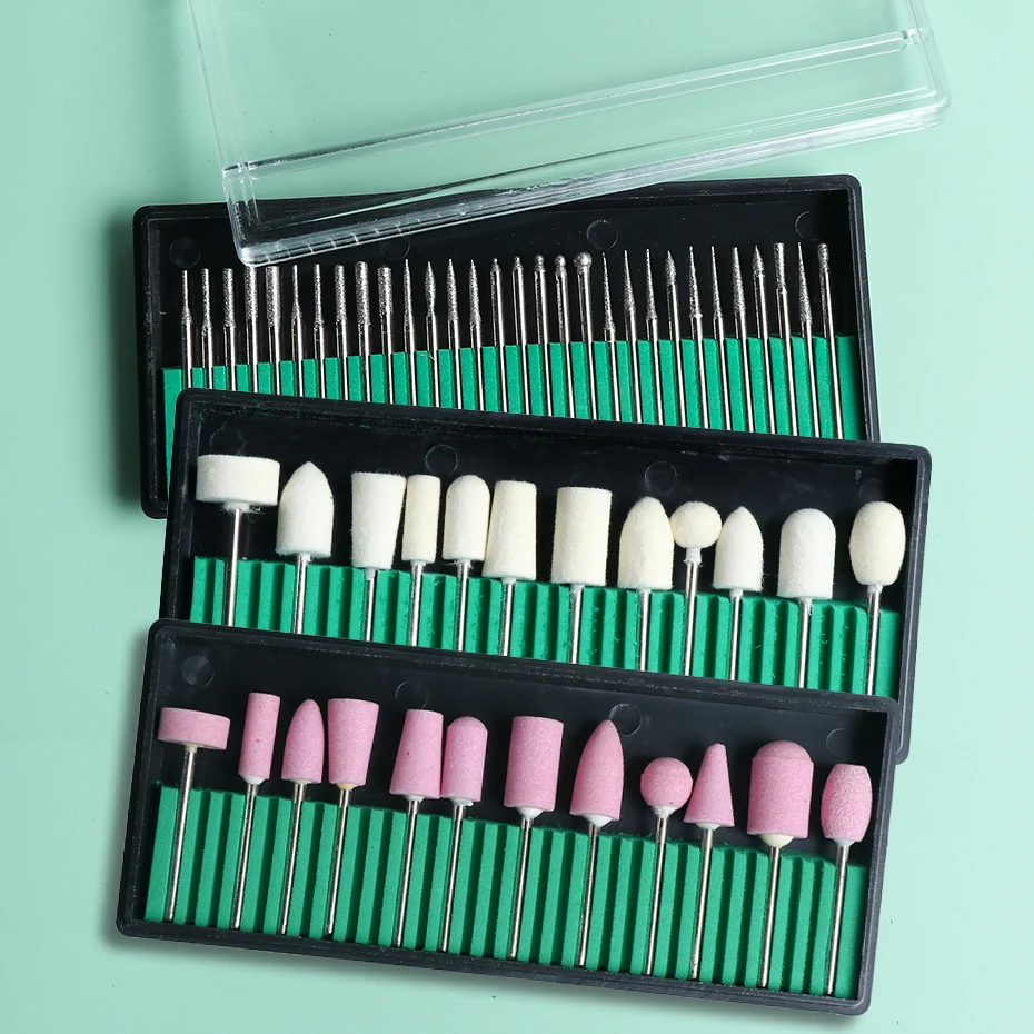 Nail Art Drill Bits Replace Sandpaper Head Set Gel Tips Grinding Polishing Tool Pedicure Machines Accessories Gifts for Friends