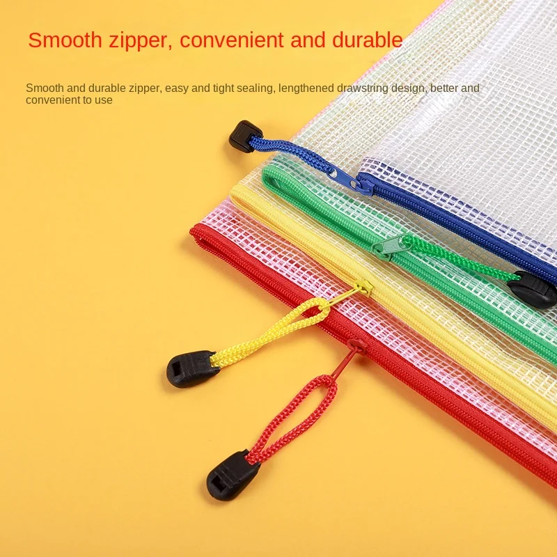 5/10/20 قطعة شبكة زيبر الحقيبة حقيبة مستندات مقاوم للماء البريدي ملف المجلدات A4 اللوازم المكتبية المدرسية مقلمة أكياس التخزين #4