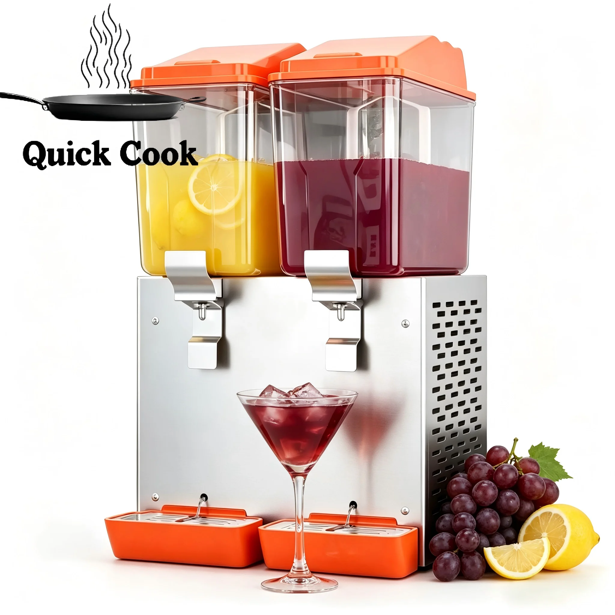 Commercial Multifunctional 2 Tanks Electric Refrigerated Beverage Juice Dispenser With Cheap Price