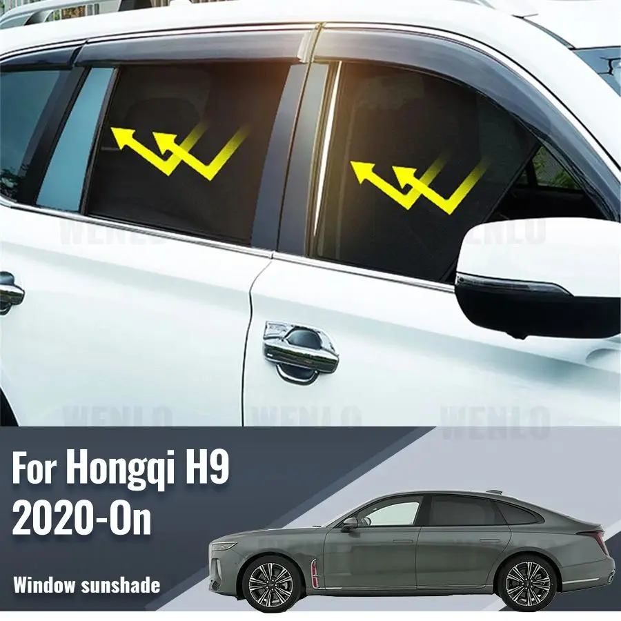 

For Hongqi H9 2020 2021 2022 2023 2024 Magnetic Car Sunshade Front Windshield Frame Curtain Rear Side Window Sun Shade