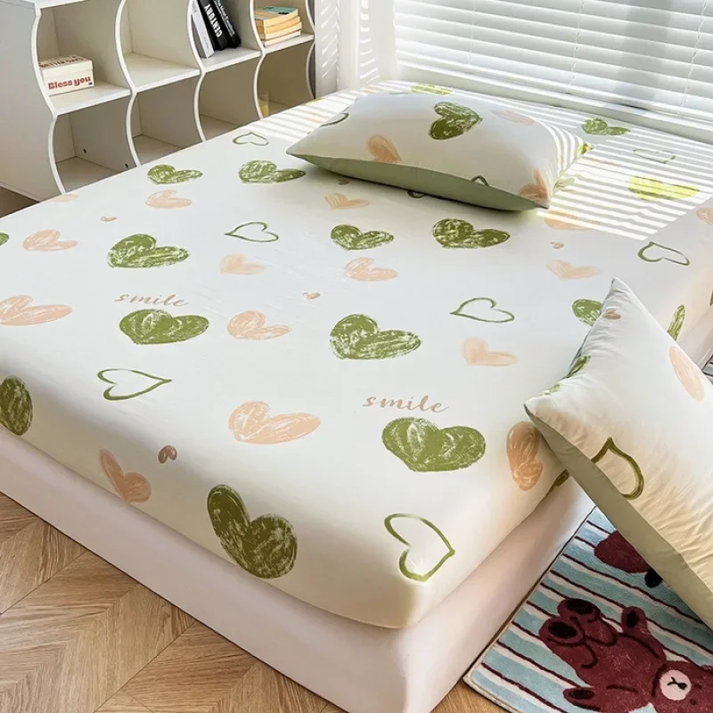 New machine washable fitted sheet non-slip all-inclusive mattress protective cover student fitted sheet three-piece set