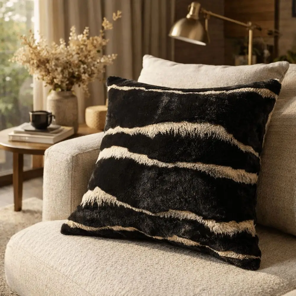 French Retro Throw Pillow Cover Luxury Stamping Soft Cushion Cover Wear-resistant Skin-friendly Lumbar Pillow Cover Home Decor