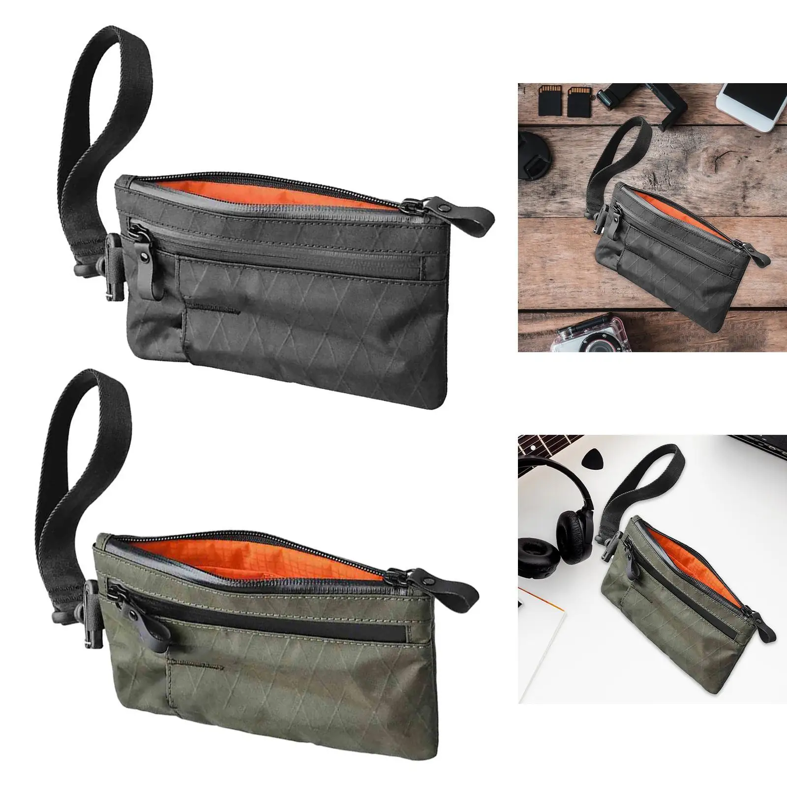 Zip Pouch, Travel for Men, Organization, Heavy Duty Convenient Weatherproof, Outdoor Minimalist Storage Pouch, Zip Wallet