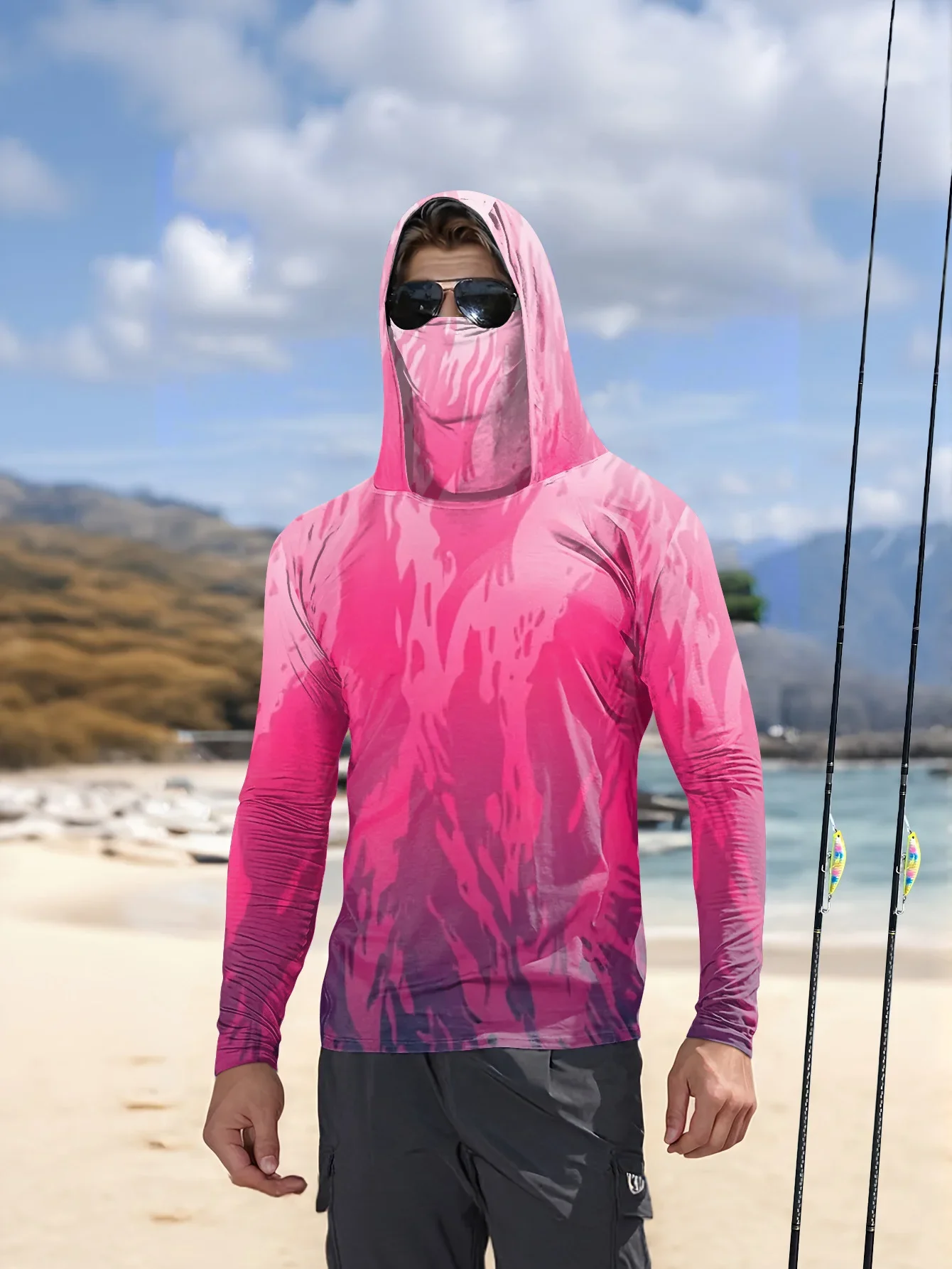 2026 Summer Best-selling Outdoor Leisure Sports Fashion Comfortable and Simple Patterned Printed Men's Long-Sleeved Shirt