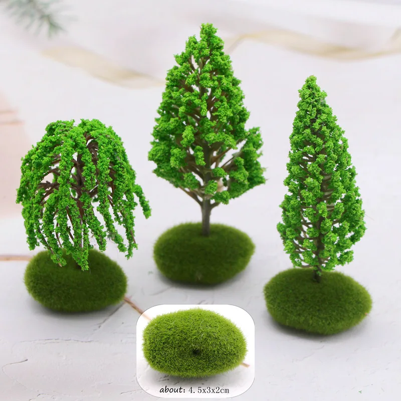 Dollhouse Garden Mini Plastic Tree Building Model Trees Miniature OB11 Simulation Landscape Scene Home Decor Doll Accessories