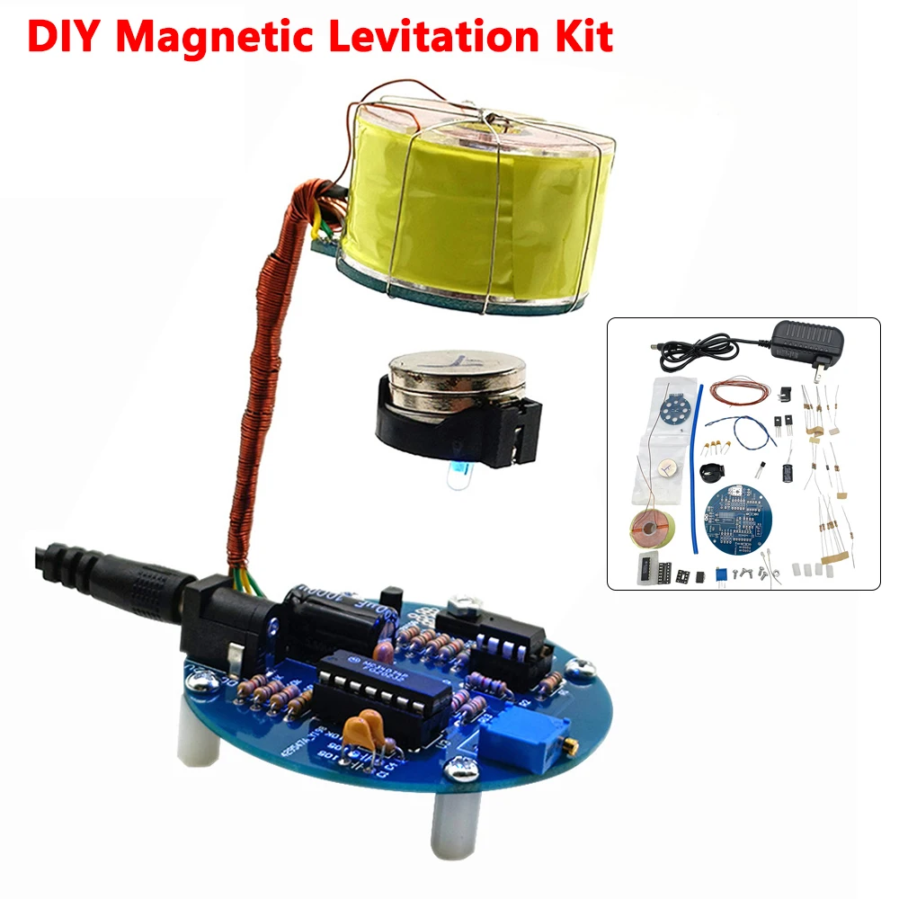 Magnetic Levitation DIY Magnetic Suspension Kit with 12V Power Supply Science Education Electromagnetic Experiment Toys Kit