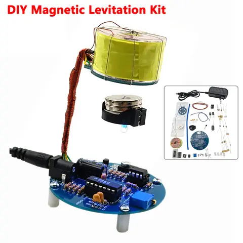 Levitación magnética DIY Kit de suspensión magnética con 12V fuente de alimentación Ciencia Educación Electromagnética Experimento Kit de juguetes