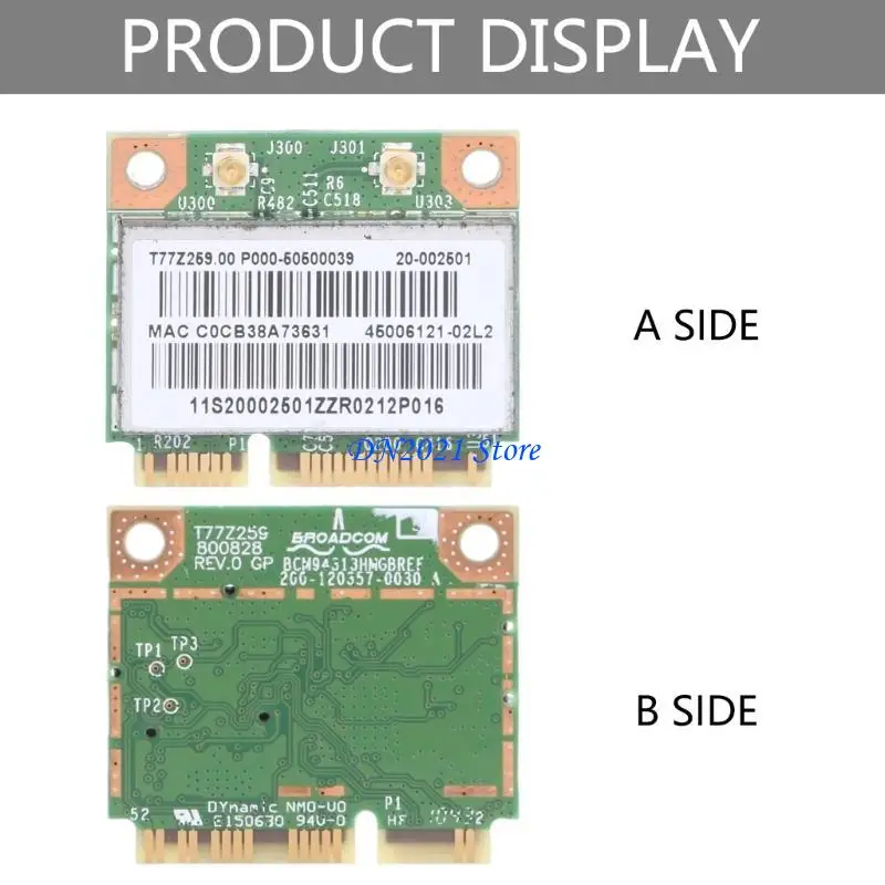 

F3KE Half-Height Mini PCI-E WIFI Adapter Card for BCM94313HMG2L 4W3750