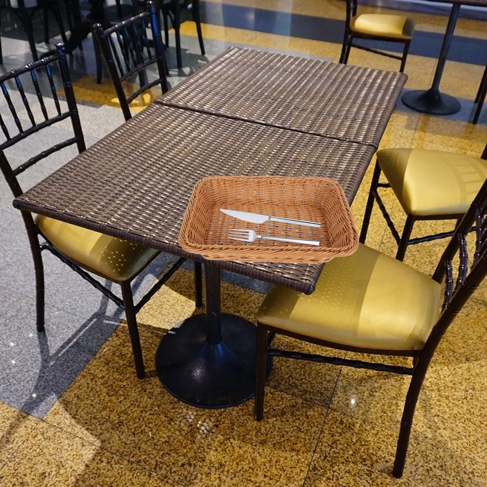 

Kitchen Plastic Basket Household Cutlery Organizer Multi-Function Utensil Basket Storage for Forks Knives