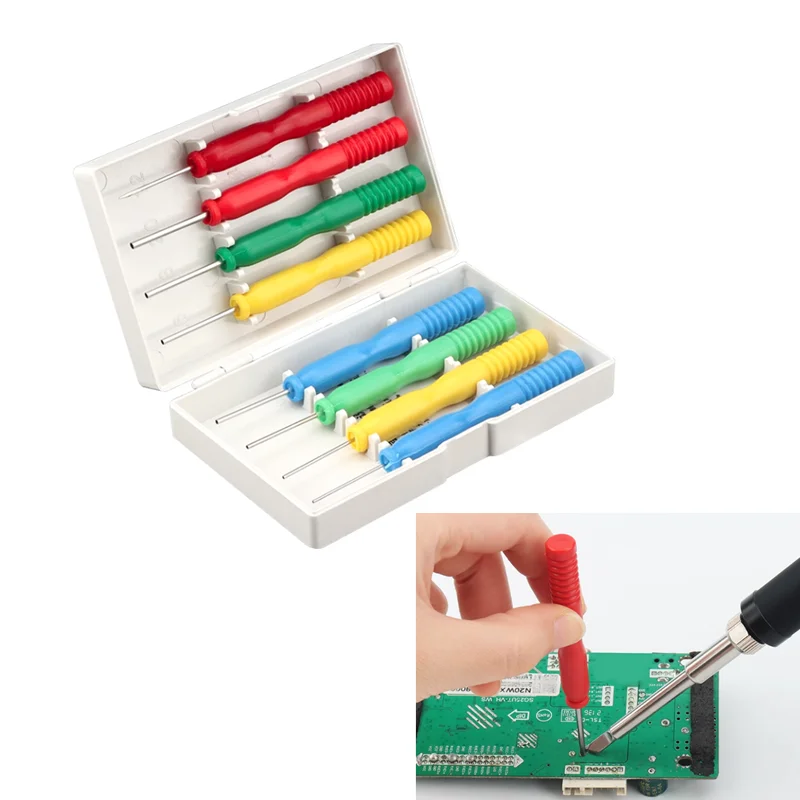 8 Calibrated Stainless Steel Non-stick Tin Hollow Needles Desoldering Tool For Soldering Assist Accessories