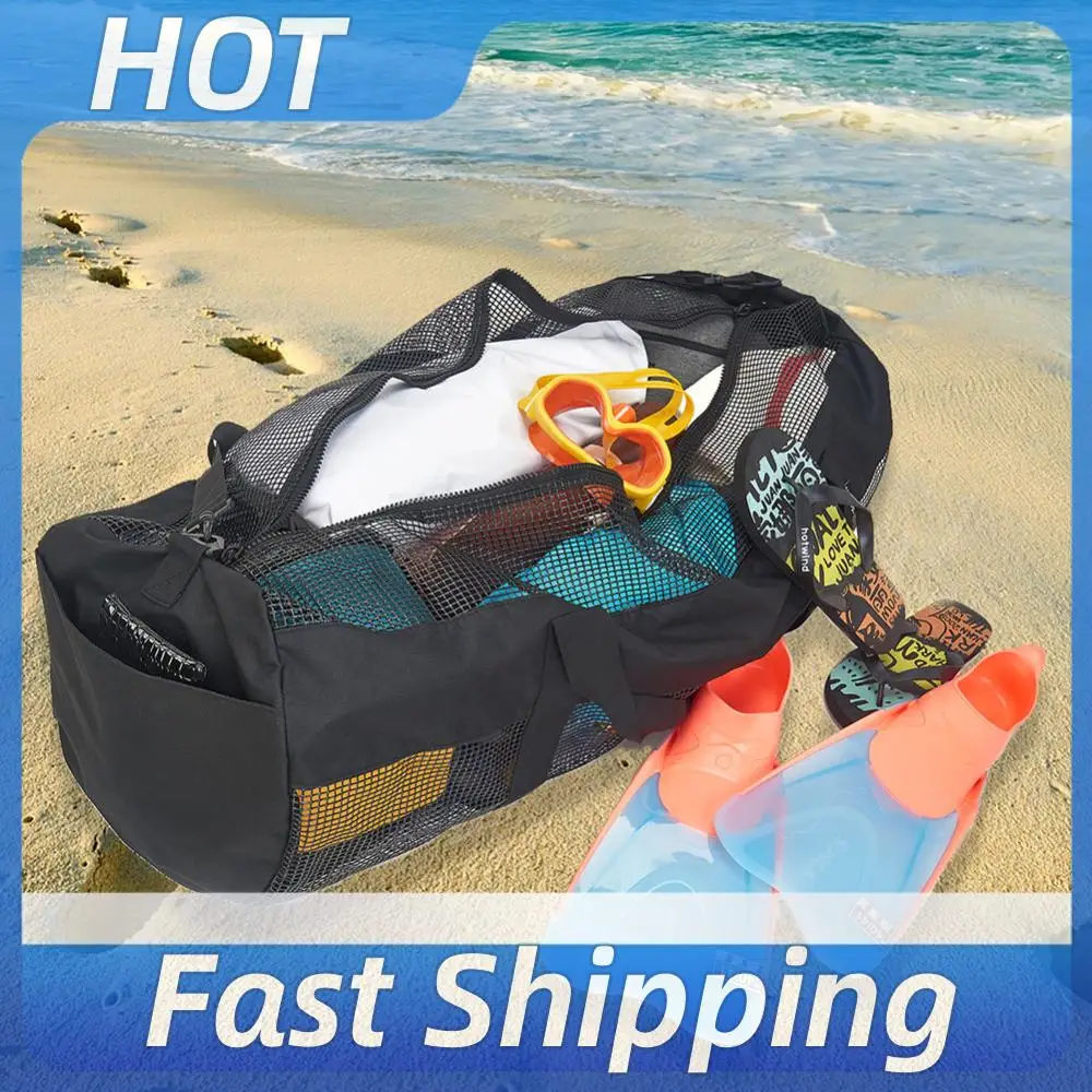 

Portable Beach Storage Bag with Adjustable Strap Multifunctional Mesh Duffel Bag Large Capacity for Surfing Swiming Scuba Diving