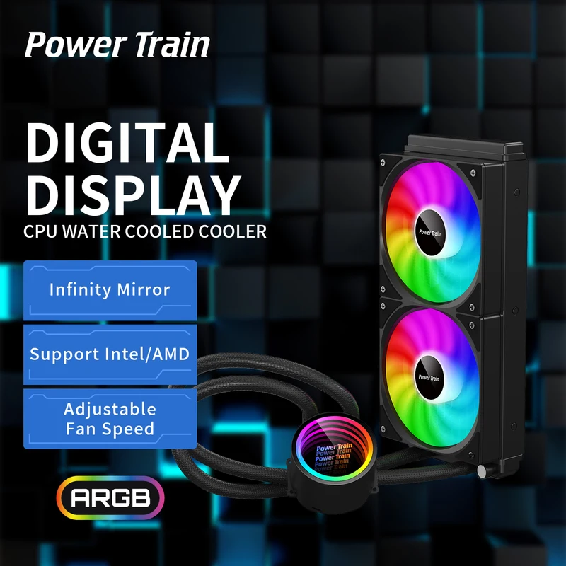 2025 Hot Koop Power Train 240 Mm Koperen Heatsink Rgb Fan Pc Waterkoeling Kit Vloeibare Cpu Waterkoeler voor Gaming Computer Gevallen f