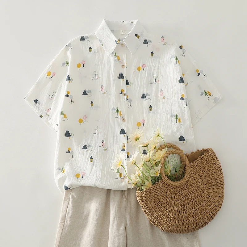 

Новинка лета Sle Artistic Fre Cotton ort Sve Свободная женская одежда с принтом irt Прямая трубка большого размера pe