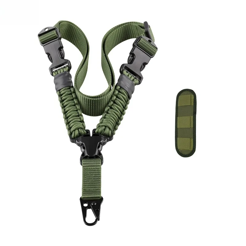 US Style Braided Paracord Single Point Sling Multi Functional Tactical Carry Strap for Outdoor Training Hiking Lanyard Gun-rope