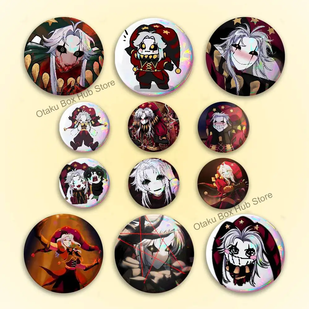 F-Freak P-Pierrots Circus Creative Round Badge Button Pin Bag Decor Fans Collection Friends Gift Brooch