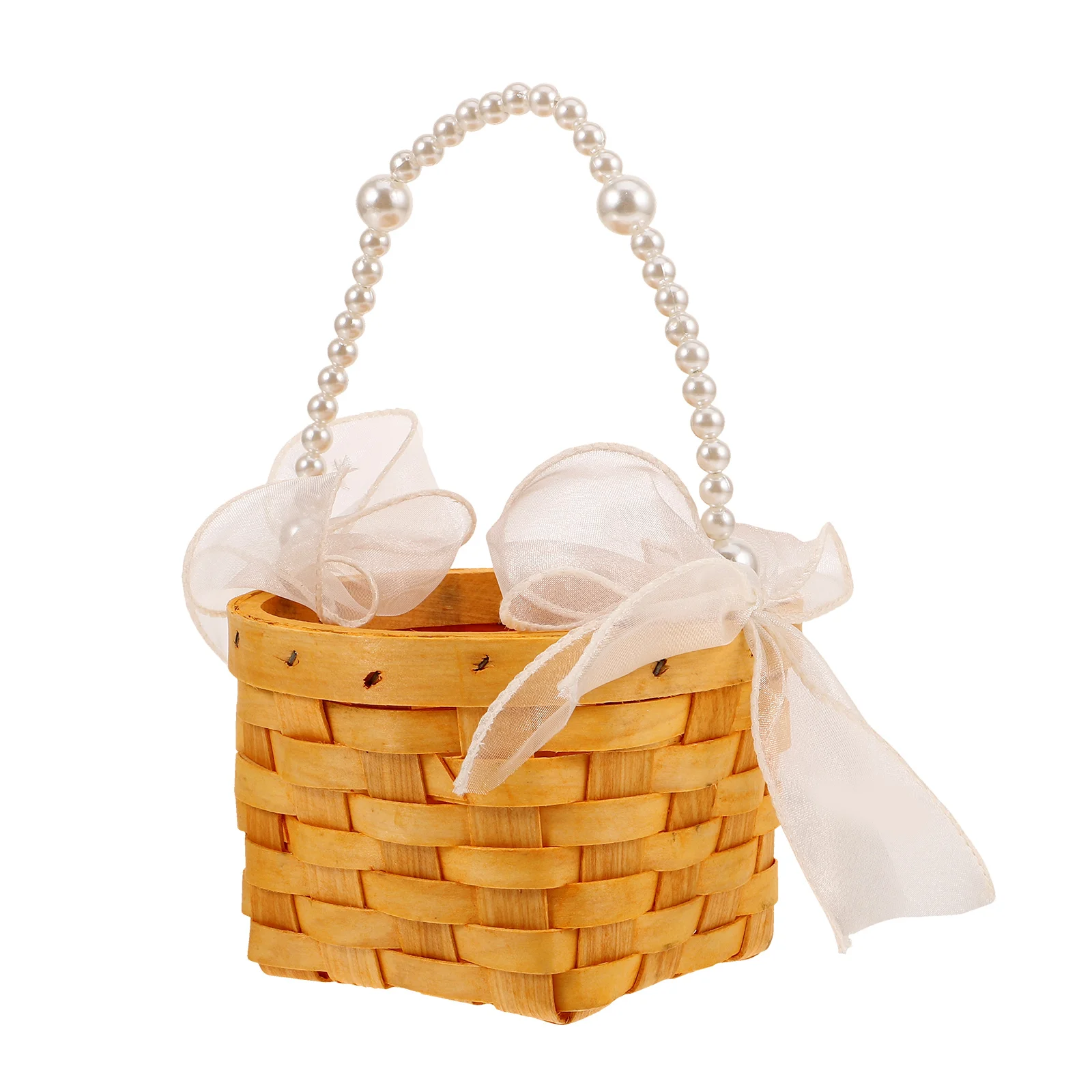 

Handwoven Flower Basket Durable Rustic Storage Basket with Handle for Gift Packing Flower Wedding Decoration