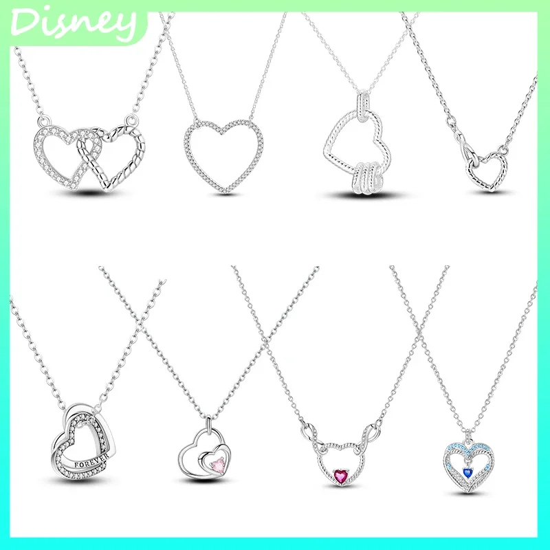 

Ожерелье из стерлингового серебра 925 пробы 925 пробы в форме сердца, оригинальный кулон в форме сердца любви • изысканные помолвочные свадебные украшения для женщин