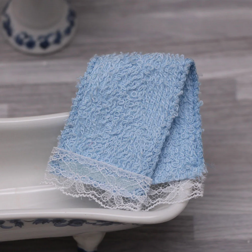 4 Pcs House Towel Mini Bathroom Set Kitchen Accessories Toy Miniature Home Decor Towels Cloth Decoration