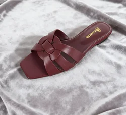 Elegant party women's shoes luxury leather slippers comfortable casual shoes open toe outdoor beach shoes summer plus size 35-44