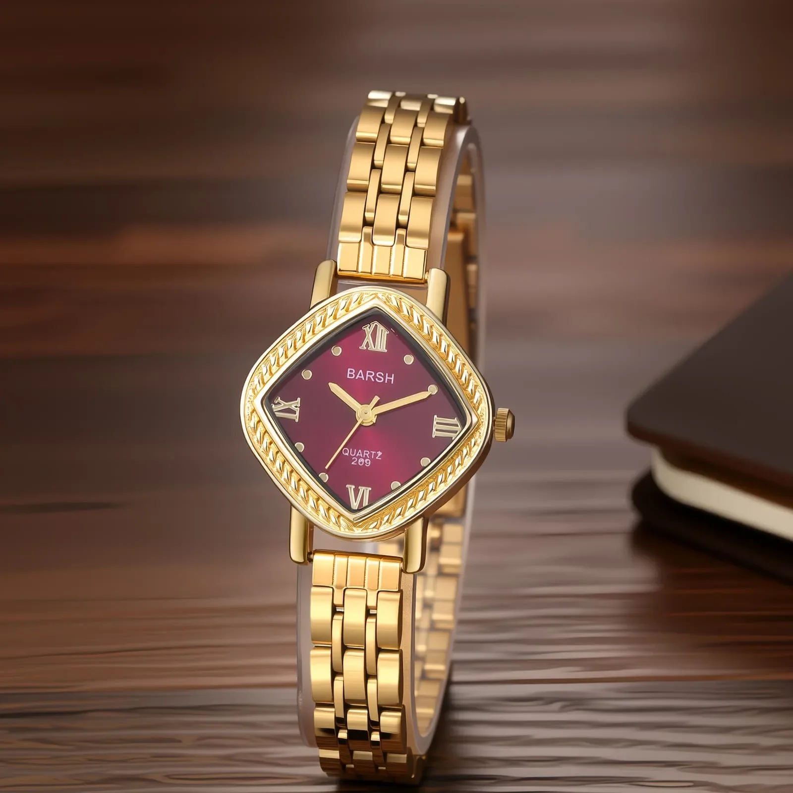 Women Elegant Rhombus Dial Quartz Wristwatch Stainless Steel Band Business Gift Luxury Fashion Ladies Female Dress Clock