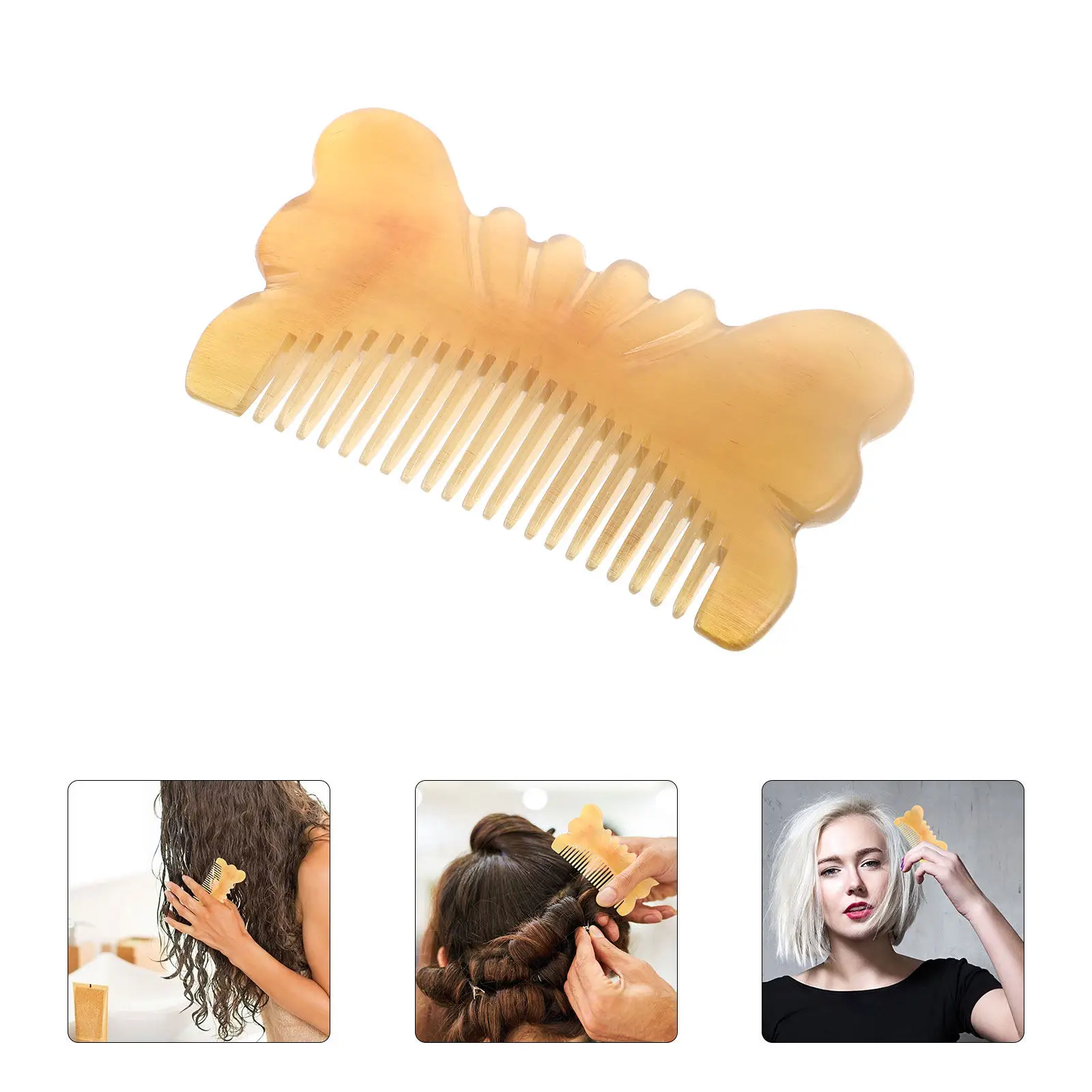 

Intricately Carved Butterfly Horn Comb for Women Wide Tooth Detangler with Natural Material Anti Static Hair