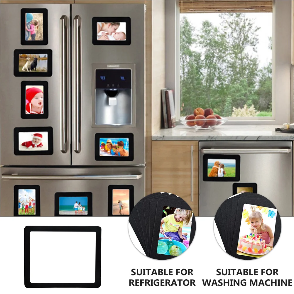 

4Pcs Eva Magnetic Photo Frame Set Safe Long Time Use Home Bedroom Living Room Study Decorative Photo Holder