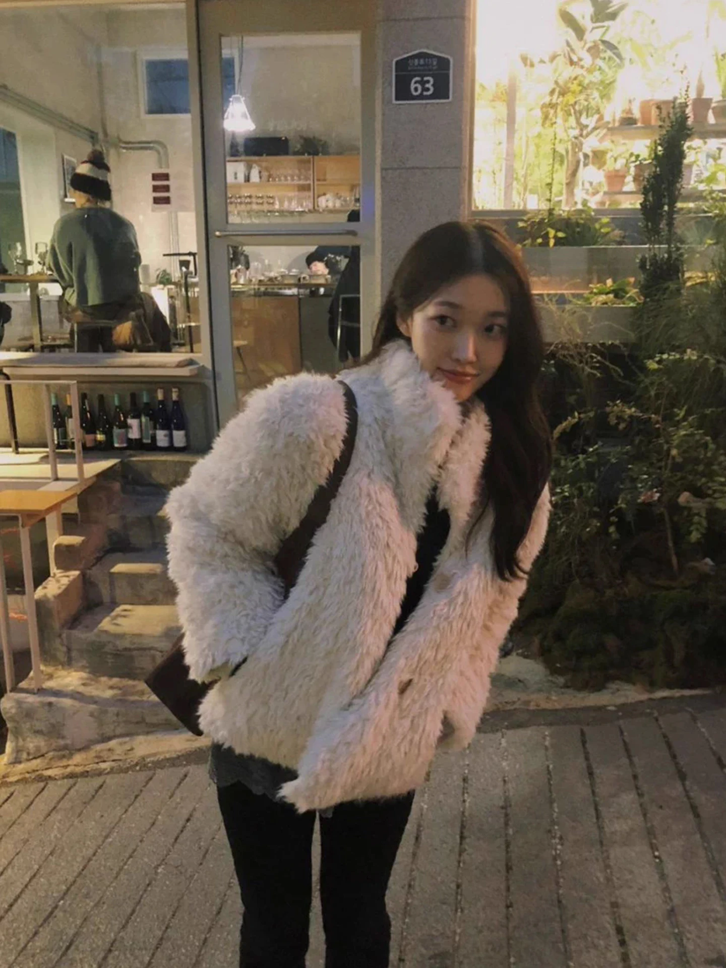 

Retro Sli Stand Collar All-Match Warm Faux Fur Coat Women's Winter New Small Size Fluffy Cotton Jaet Korean Sle Long ...