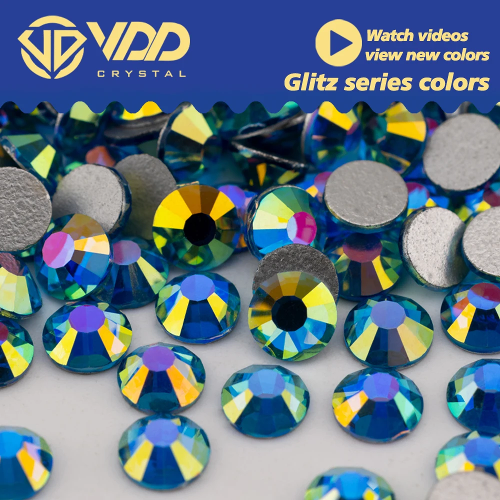 VDD 434 Glitz-Ocean SS4-SS30 High Quality Glass Rhinestones Crystal Flatback Strass Diamond Stones For DIY Nail Art Accessories