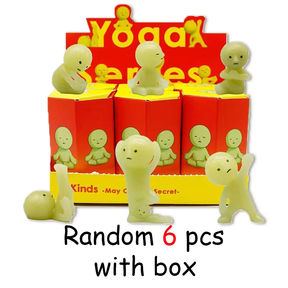 Geschenk: Mehrere Serien von nachtleuchtenden grünen Puppen – Überraschungs-Mystery-Box mit Actionfiguren als Deko-Desktop-Modellspielzeug