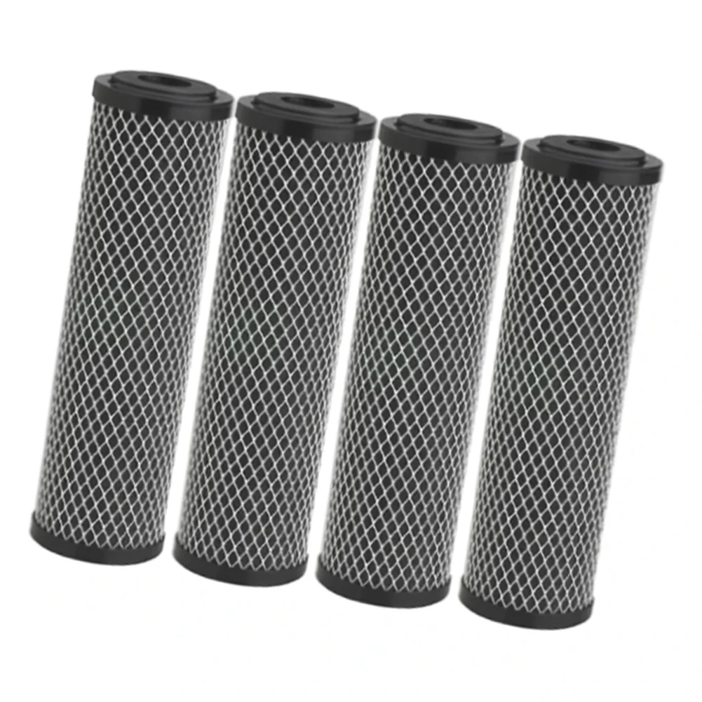 4-Pack Carbon Fiber Core Filter Cartridge for 10 Inch Whole House Filtration Systems Targeting Rust Color and in Tap Water