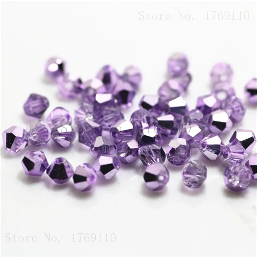 Isywaka Sale Mixed colors 100pcs 4mm Bicone Austria Crystal Beads charm Glass Beads Loose Spacer Bead for DIY Jewelry Making
