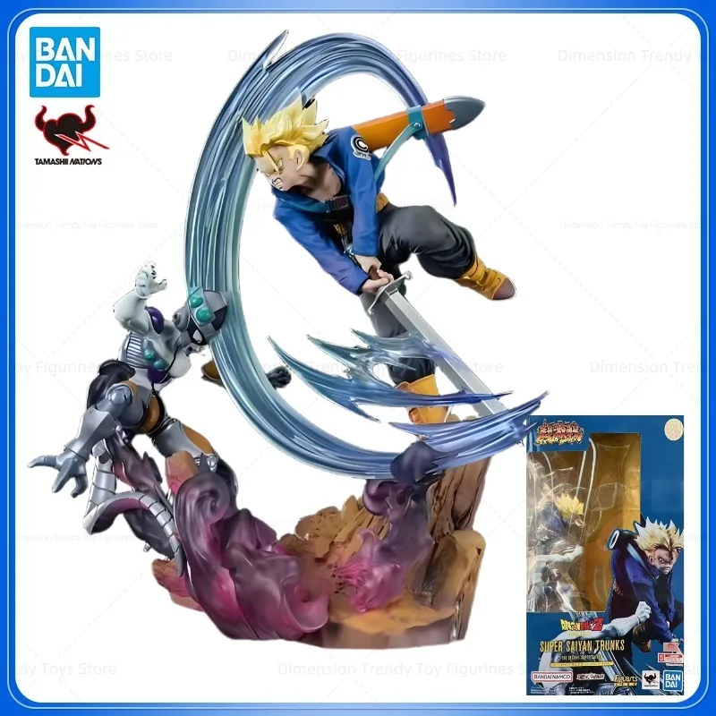 En Stock Bandai Original Figuarts ZERO el segundo Super Saiyan Anime Dragon Ball Z Trunks Frieza figura de acción modelo juguete Tou DT