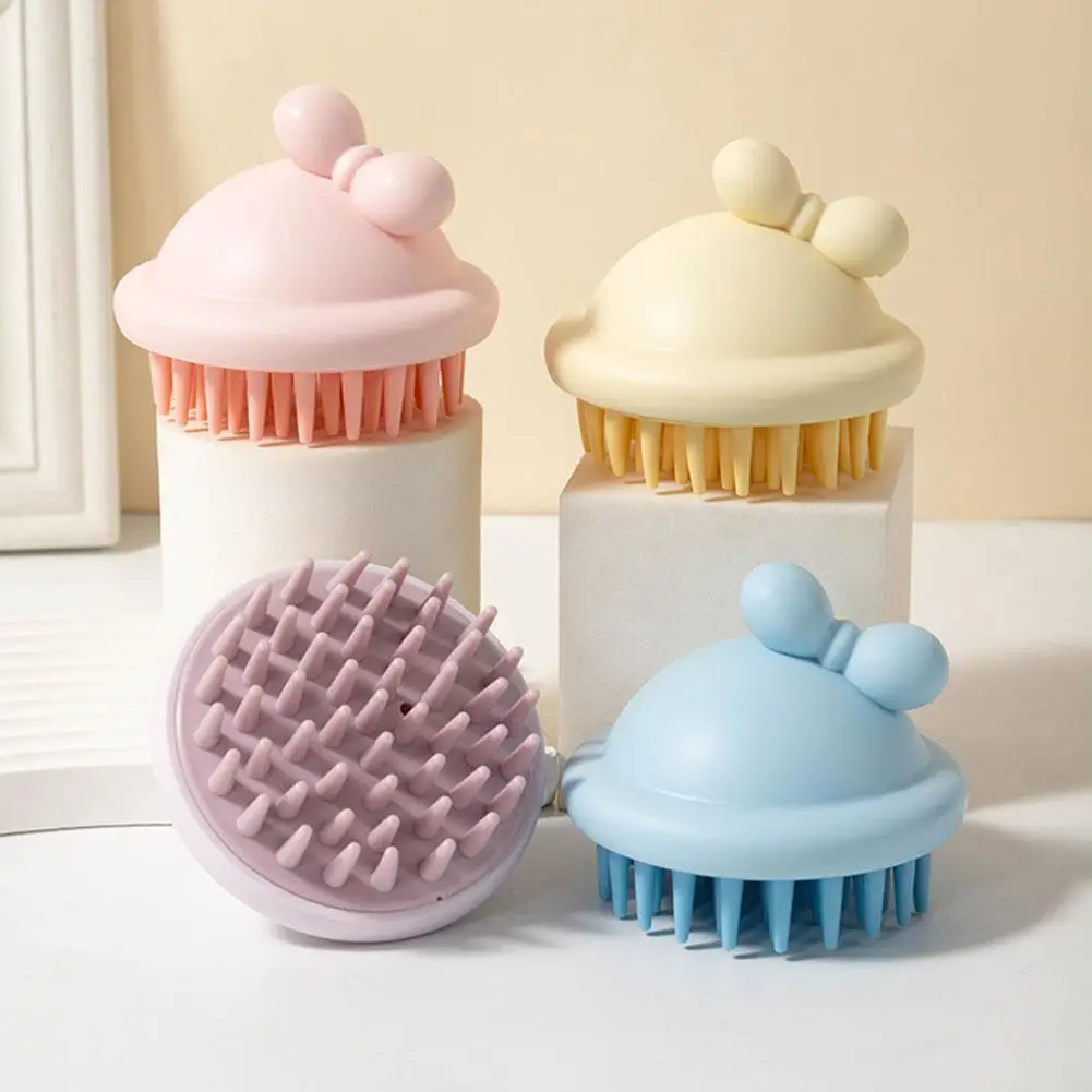 1 قطعة فرشاة شامبو سيليكون ناعمة فرشاة تدليك الرأس العناية بفروة الرأس الحمام غسل الشعر منتجات مشط شخصي تدليك F6W2