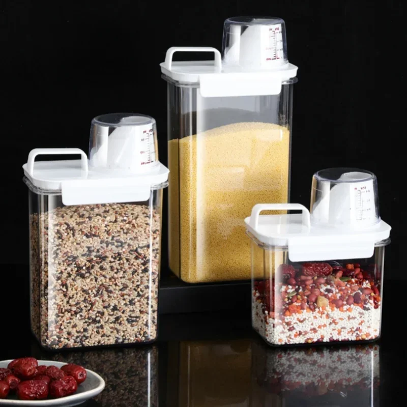キッチン用密閉食品保存容器、穀物保存容器、缶詰保存容器、再利用可能な洗濯洗剤ディスペンサー