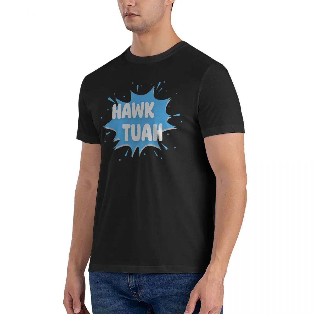 Men Elegant T Shirt Hawk Tuah Spit On That Thang Pure Cotton Tops Vintage Short Sleeve Crew Neck Tees Gift Idea T-Shirts