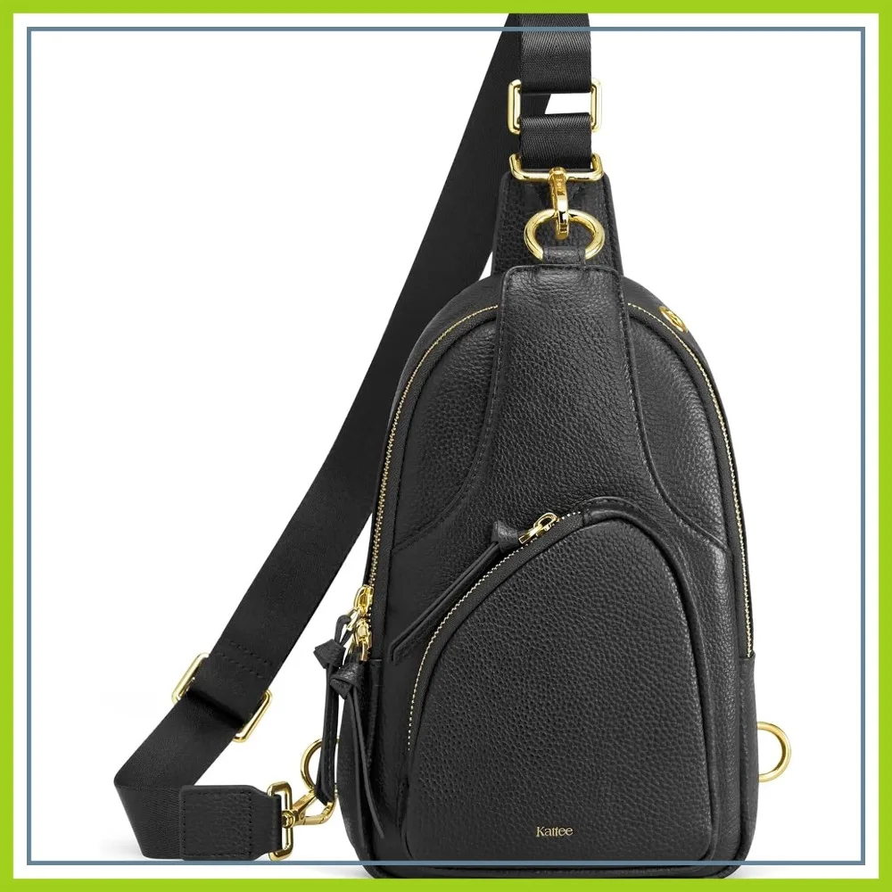 

Sling Bag for Women, Leather Fanny Pack Crossbody Purse, Small Chest Bag with RFID Blocking
