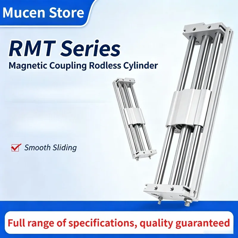 New SMC slide table RMT type magnetic coupler rodless cylinder RMT6-100/200 RMT6-300 RMT6-400 RMT6-500 RMT10-100/200/300/400/500