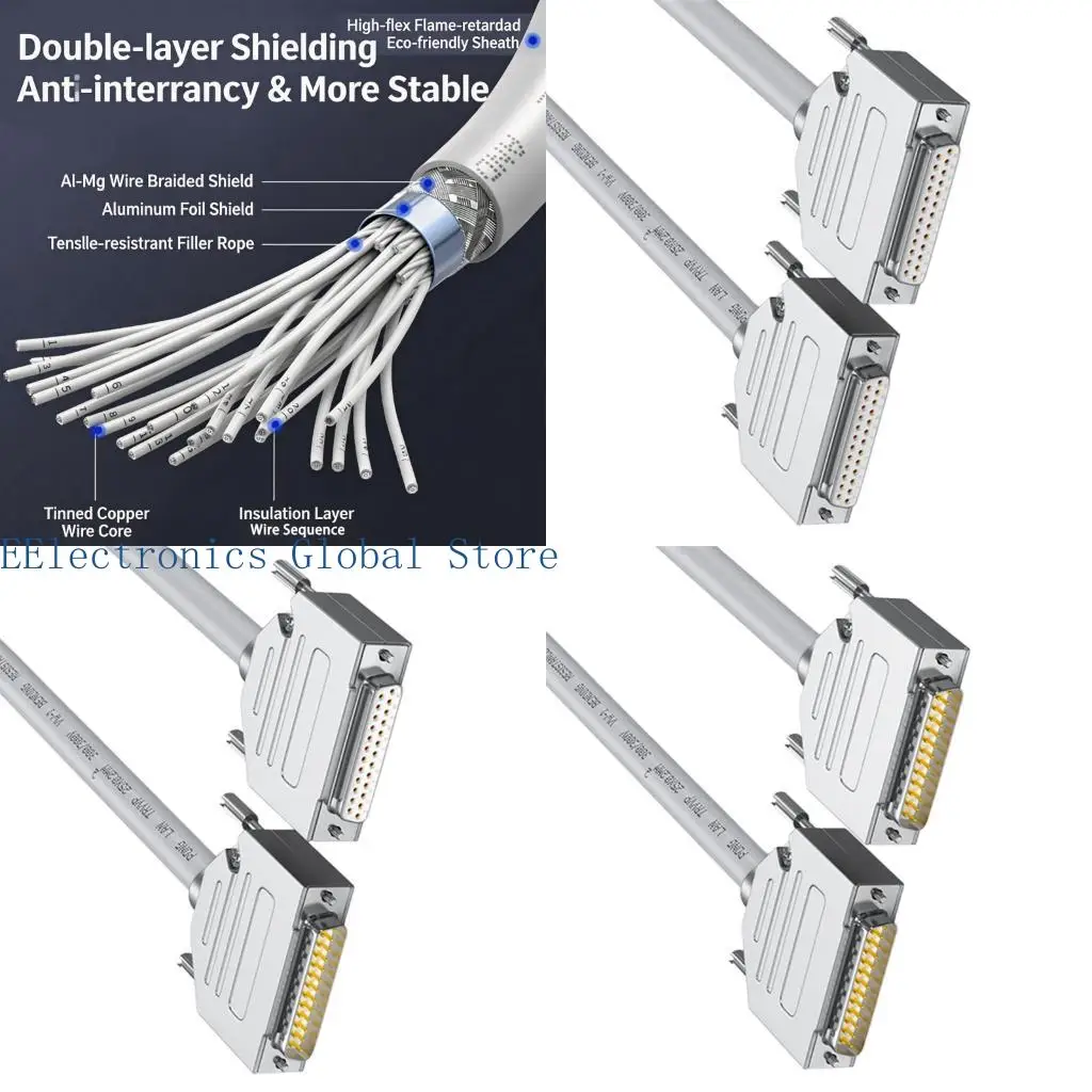 462B Heavy Duty DB25 RS232 25Pin Extension Cable Male to Female Converter Industrial